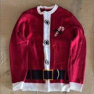 Festive Red Christmas Sweater with Candy Cane Design